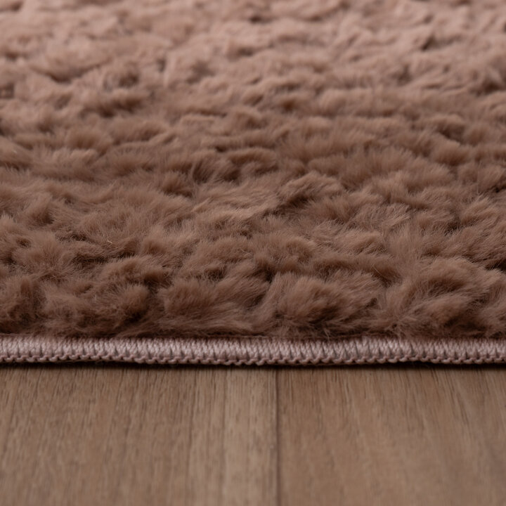 Flauschiger Teppich Rund - Bobby Braun