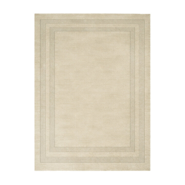 Wollteppich - Judith Border Beigegrau