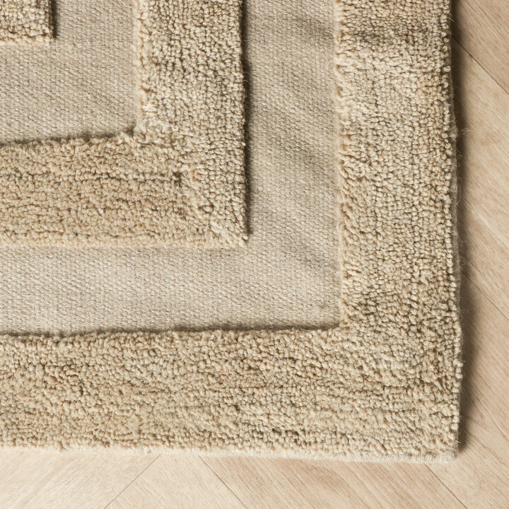 Wollteppich - Judith Border Beigegrau