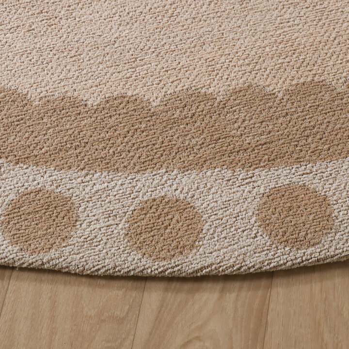 Baumwollteppich Rund - Nola Border Creme