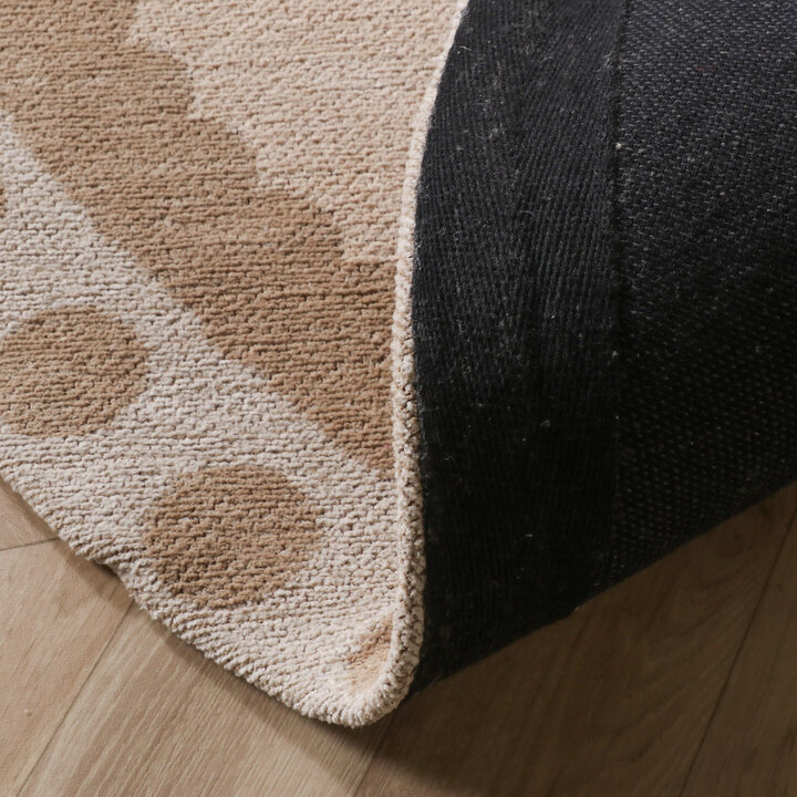 Baumwollteppich Rund - Nola Border Creme