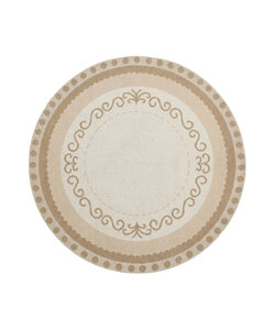 Baumwollteppich Rund - Nola Border Creme