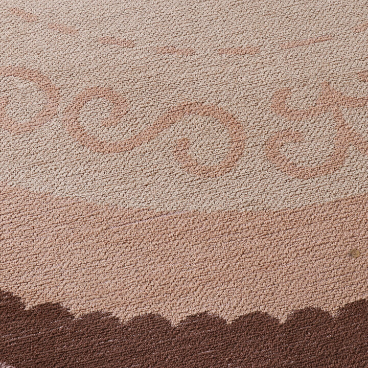 Baumwollteppich Rund - Nola Border Beige