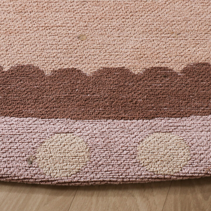 Baumwollteppich Rund - Nola Border Beige