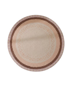 Baumwollteppich Rund - Nola Border Beige