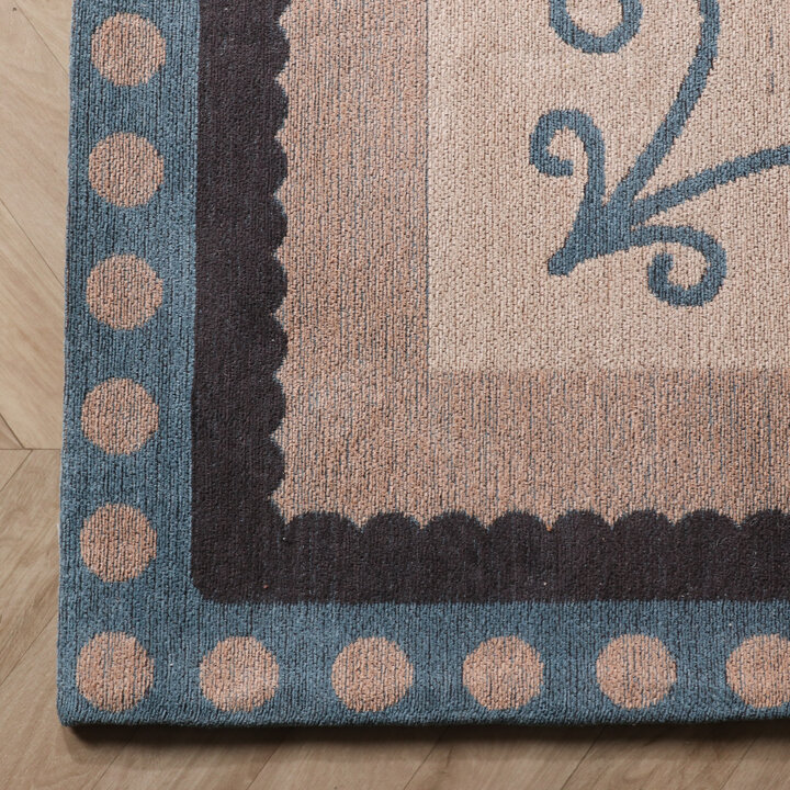 Baumwollteppich - Nola Border Blau