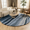 Wollteppich Rund - Liora Blau - thumbnail