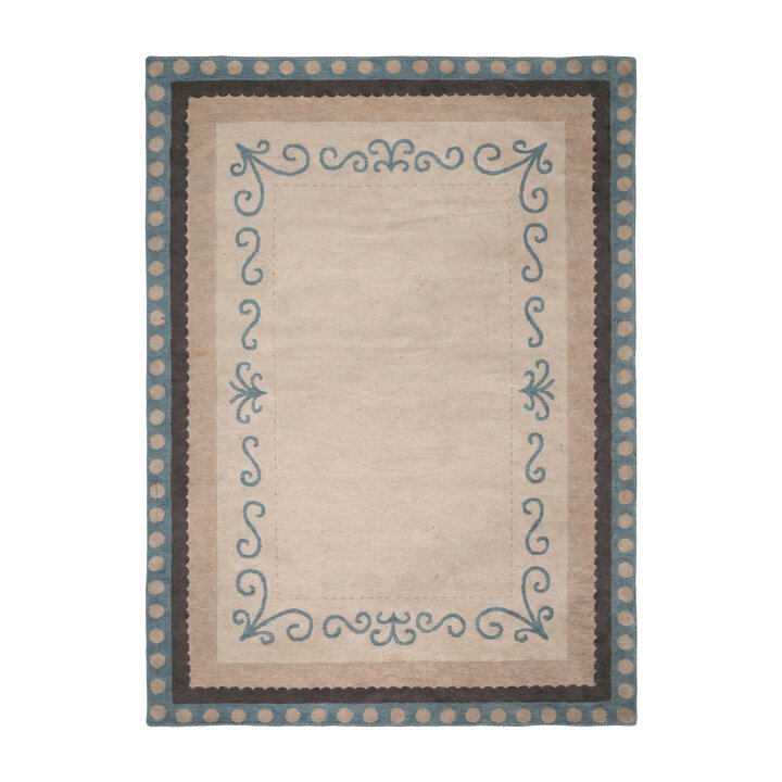 Baumwollteppich - Nola Border Blau