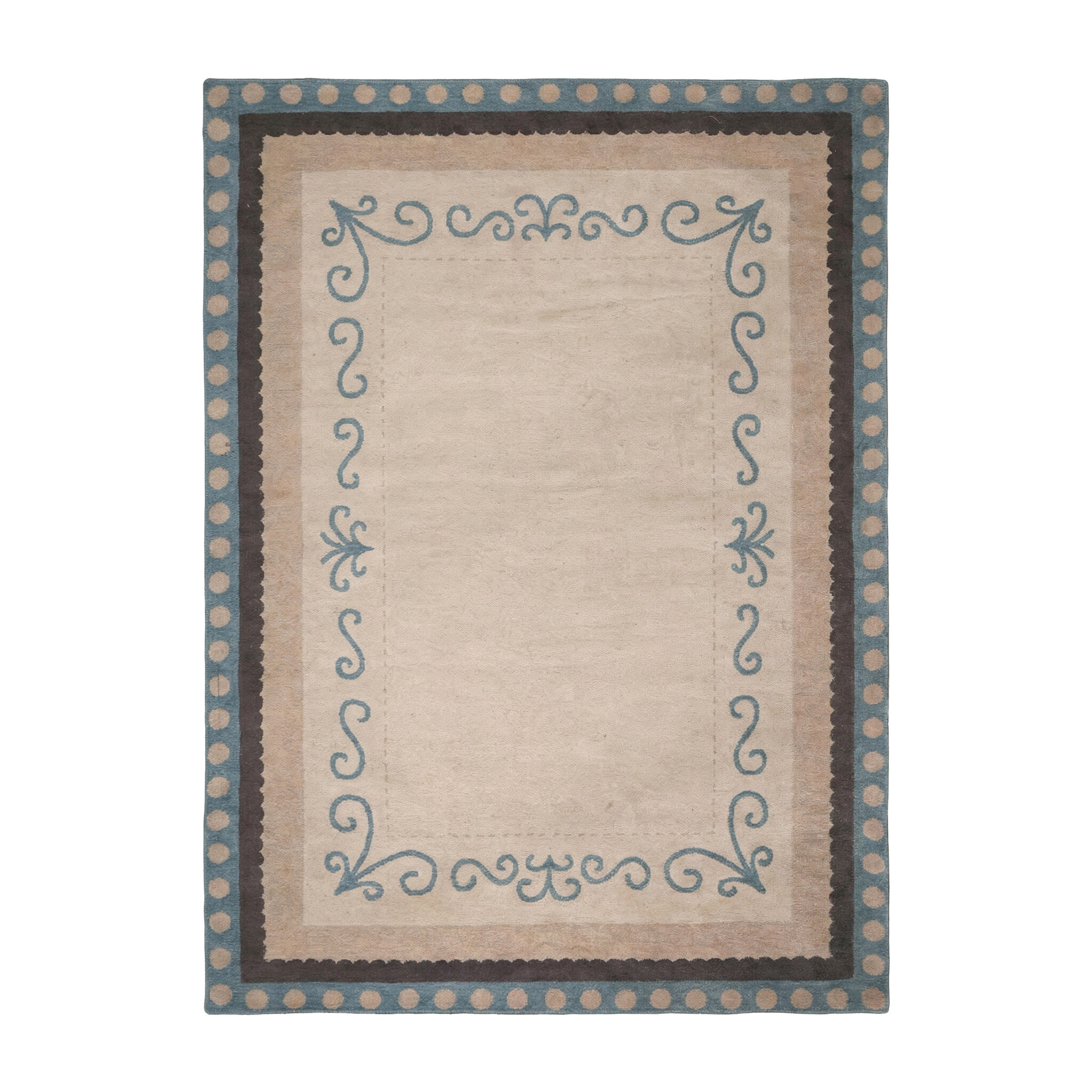 Baumwollteppich - Nola Border Blau - sfeer