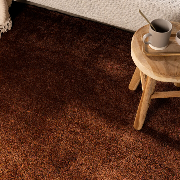 Waschbarer Teppich Rund - Clean Rost