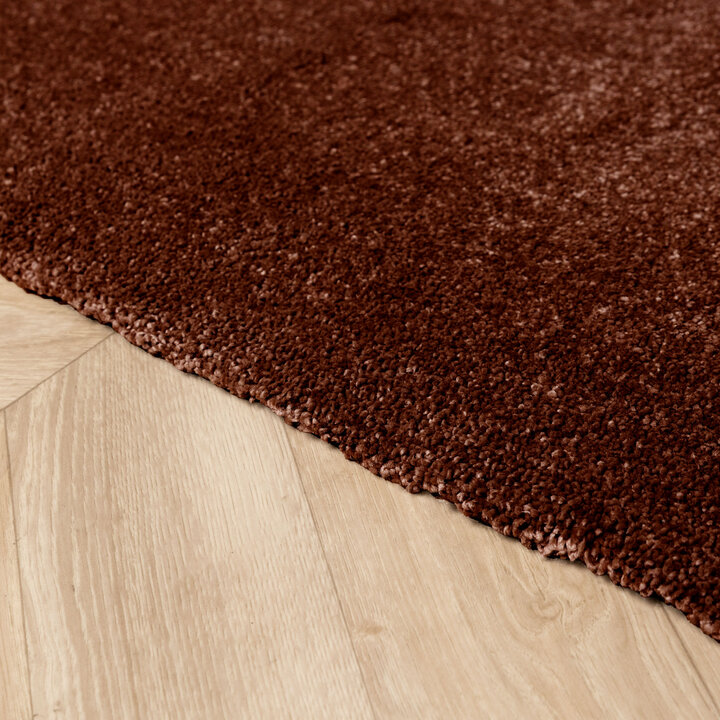 Waschbarer Teppich Rund - Clean Dunkelbraun