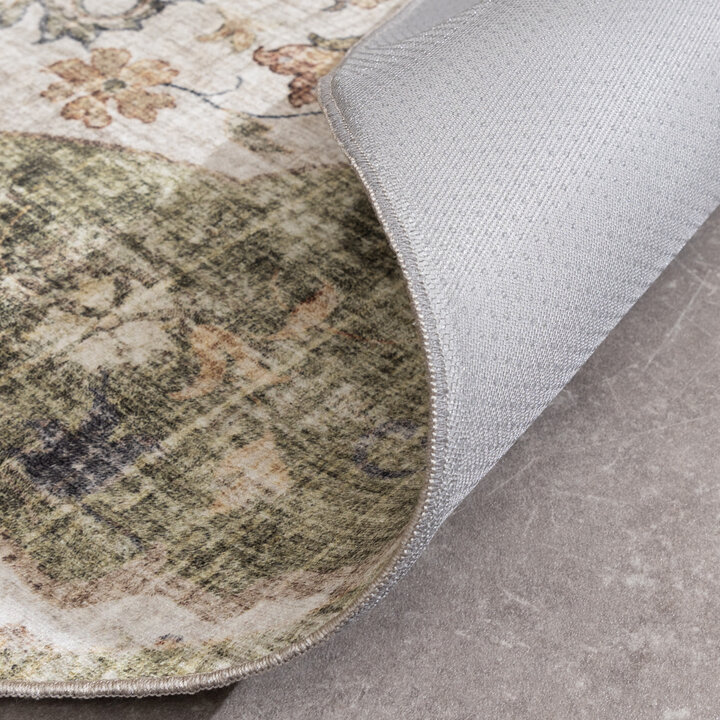 Vintage Gartenteppich Rund - Santo Medaillon Grün