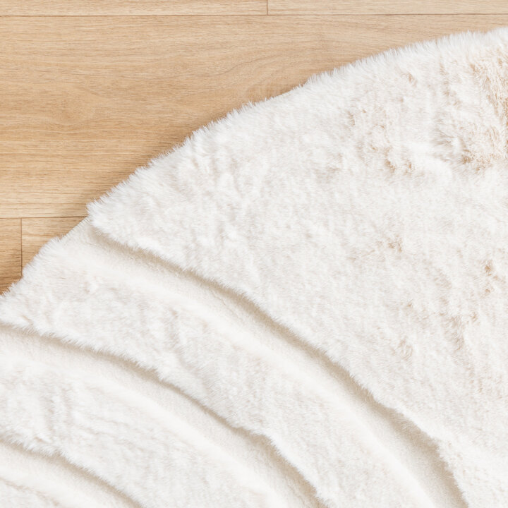 Hochflor Teppich Rund - Carvy Arches Creme