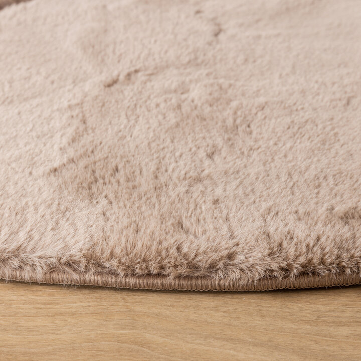 Hochflor Teppich Rund - Carvy Arches Taupe