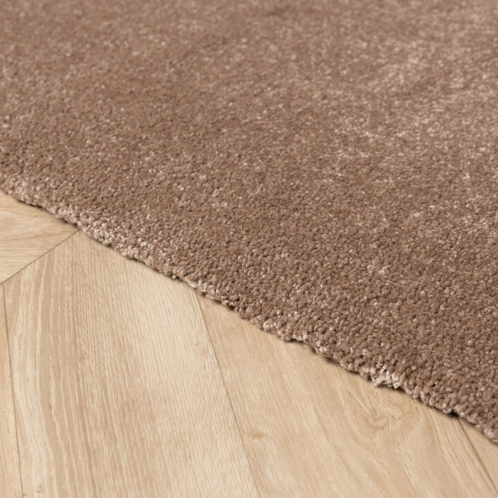 Waschbarer Teppich Rund - Clean Braun