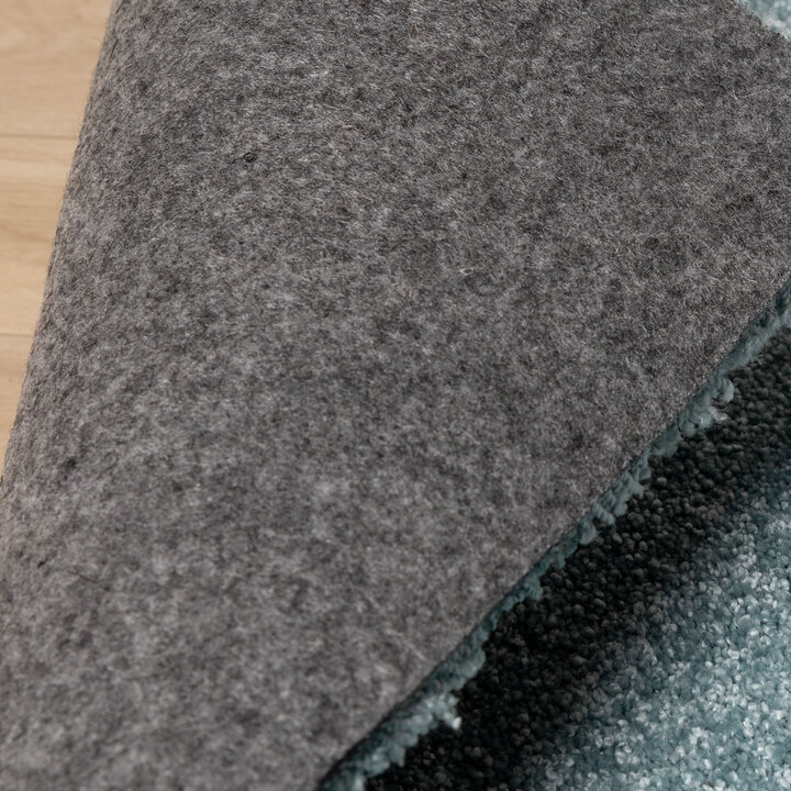 Waschbarer Teppich Rund - Clean Hellblau