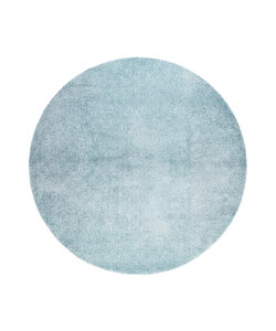 Waschbarer Teppich Rund - Clean Hellblau
