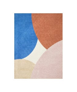 Geometrischer Teppich - Swing Circles Blau Rosa 