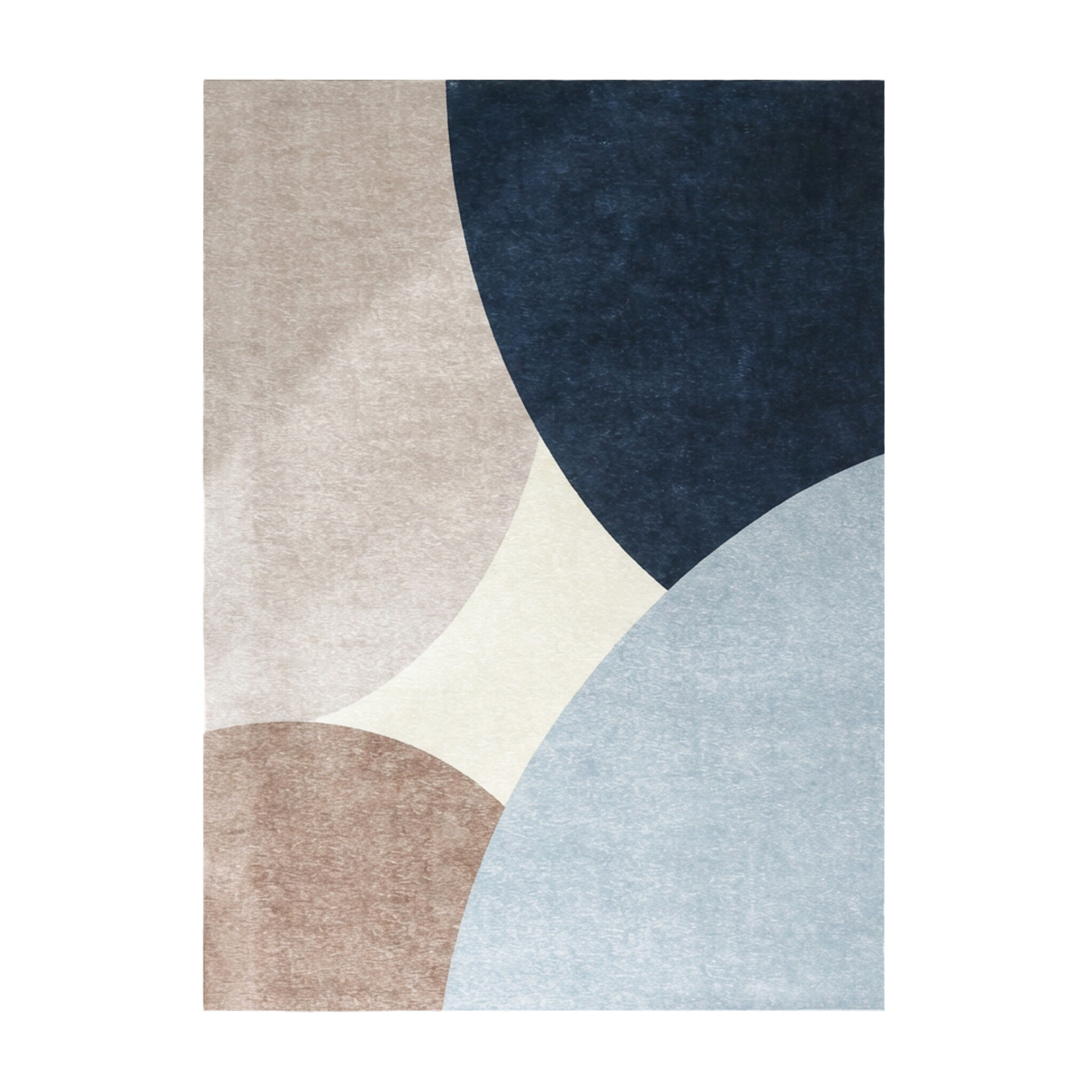 Geometrischer Teppich - Swing Circles Blau Braun - sfeer