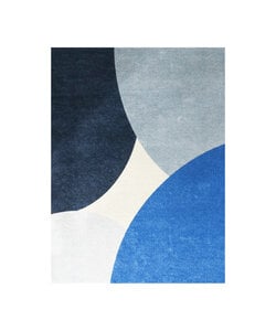 Geometrischer Teppich - Swing Circles Blau