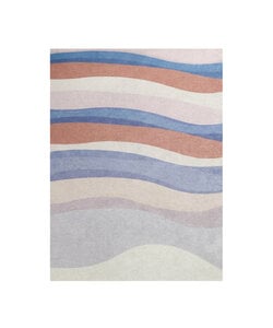 Geometrischer Teppich - Swing Waves Blau Rosa 