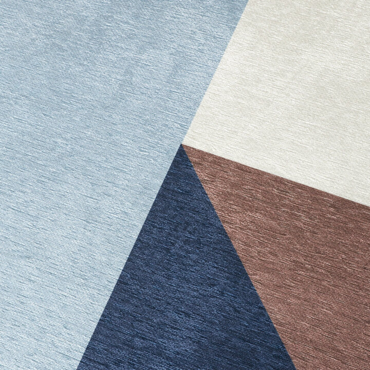 Geometrischer Teppich - Swing Shapes Blau Braun