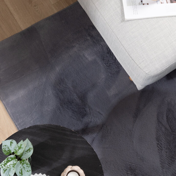 Flauschiger Teppich Quadratisch - Cozy Anthrazit