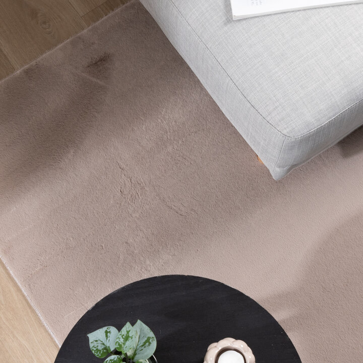 Flauschiger Teppich Quadratisch - Cozy Taupe