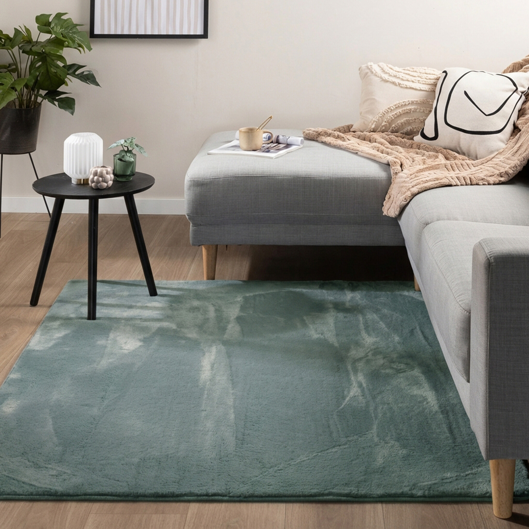 Flauschiger Teppich Quadratisch - Cozy Grün