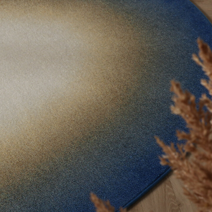 Teppich Organisch - Mellow Blau Gelb