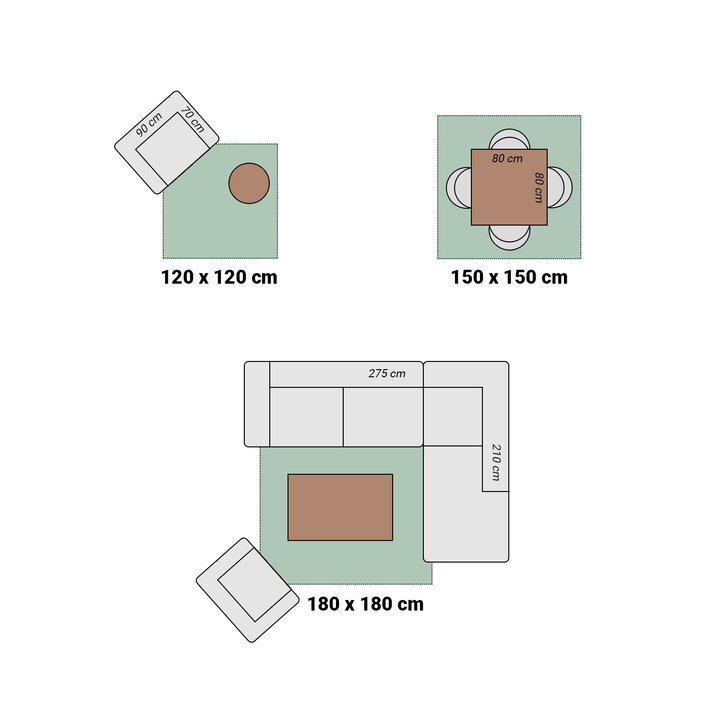 Hochflor Teppich Quadratisch - Comfy Supreme Taupe