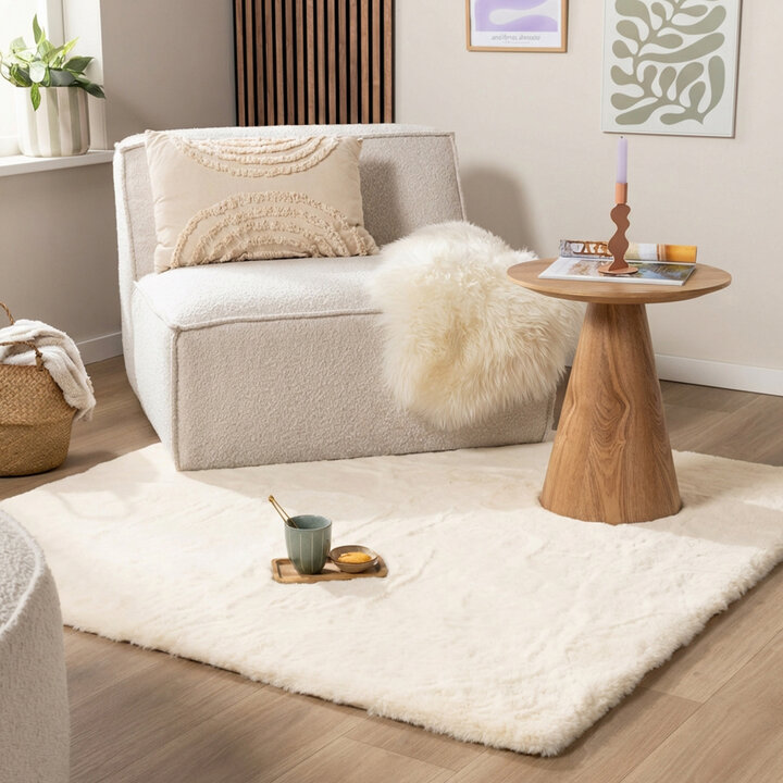 Hochflor Teppich Quadratisch - Comfy Supreme Creme