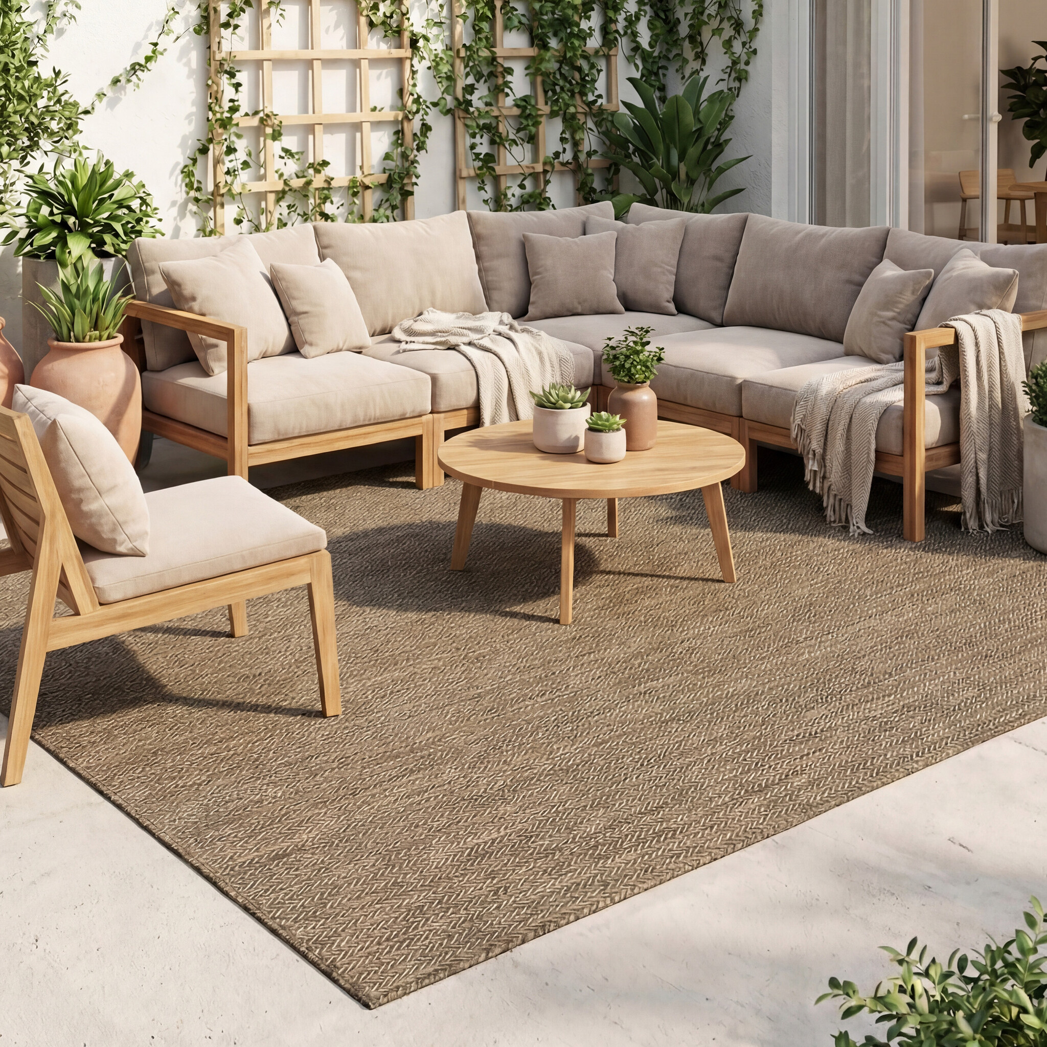 In-& Outdoor Teppich - Malta Arrow Natur