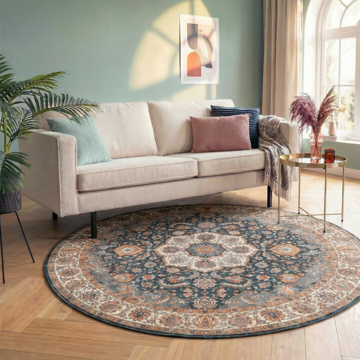 Teppich Vintage Rund - Imagine Medaillon Bunt