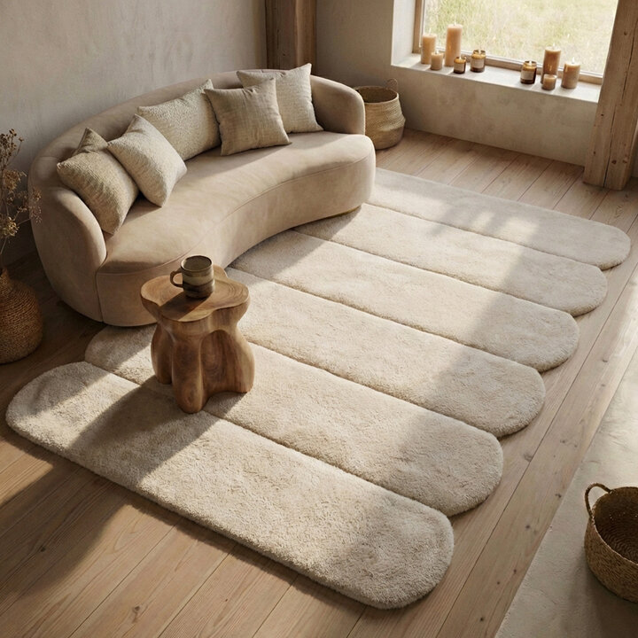 Teppich Organisch - Chester Lines Creme