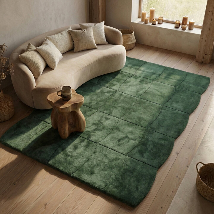 Teppich Organisch - Chester Blocks Grün