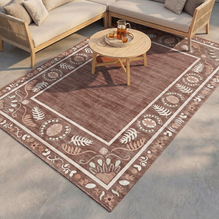 Outdoor-Teppich - Maui Border Braun