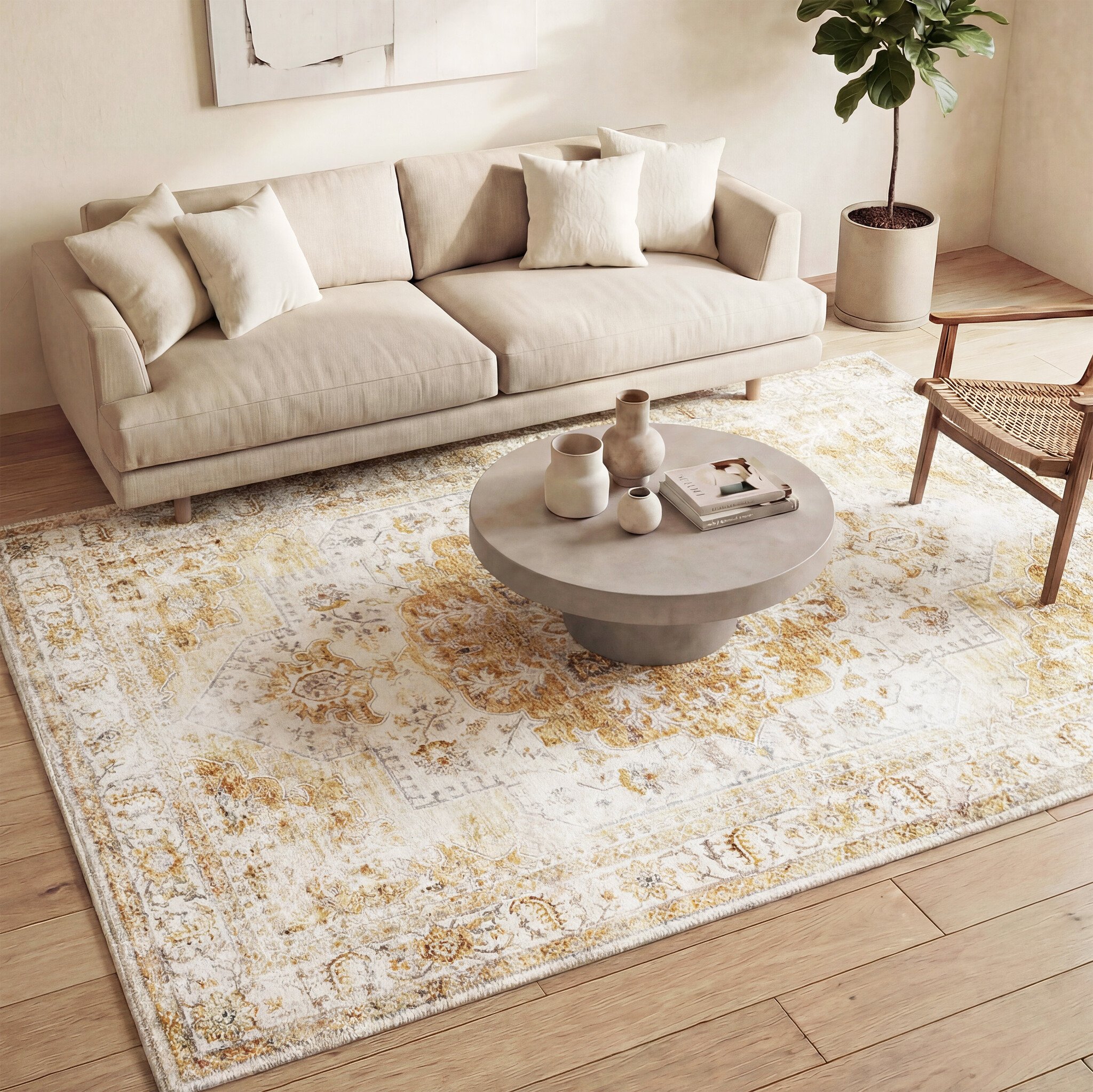 Teppich Vintage - Lago Gelb