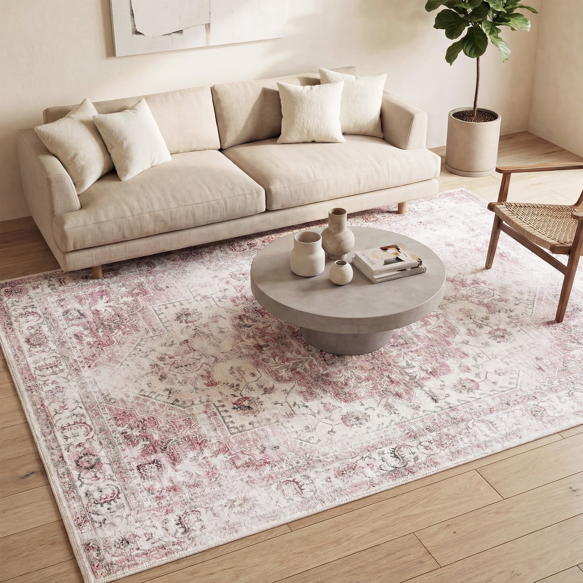 Teppich Vintage - Lago Rot Rosa