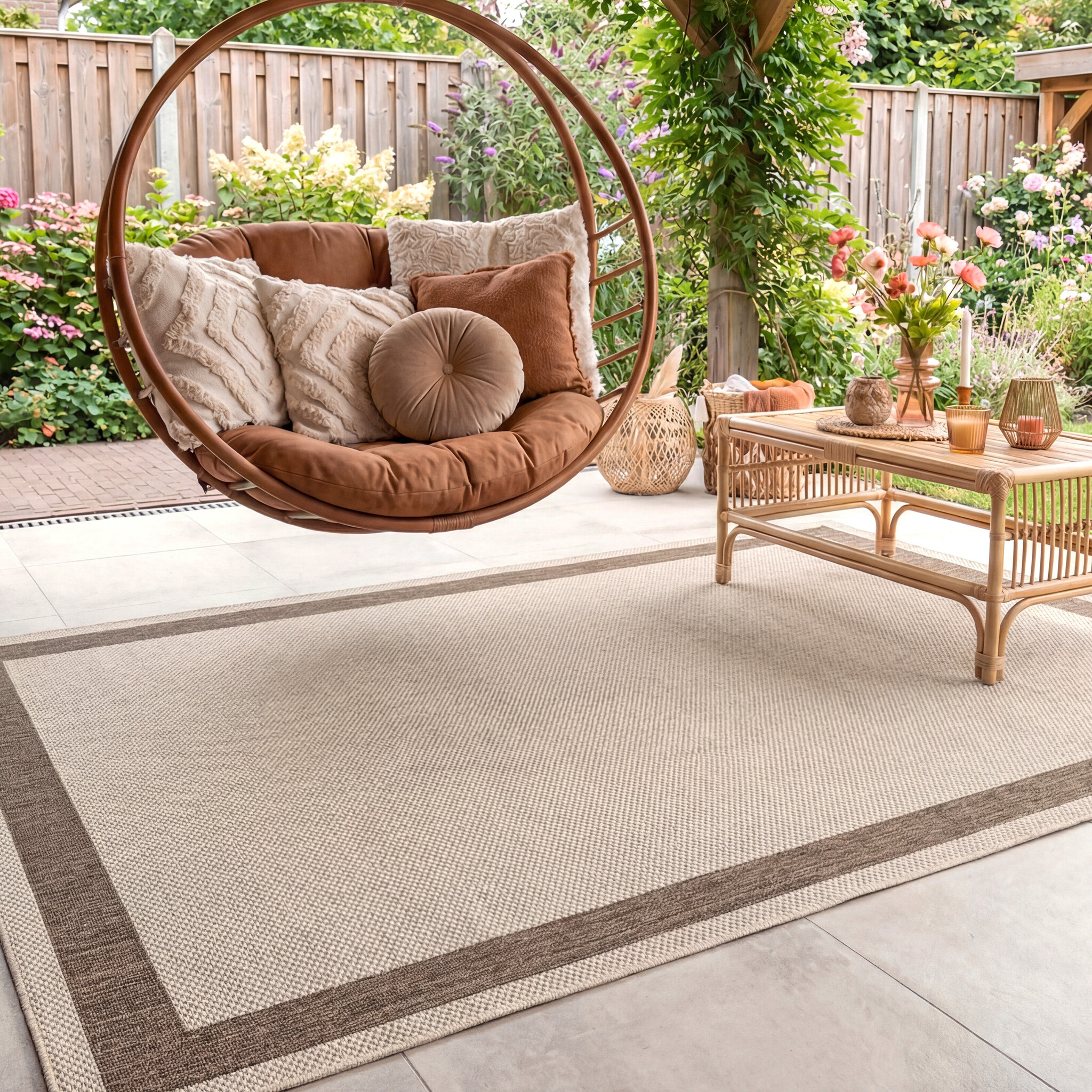 In- & Outdoor Jute Teppich - Nomad Edge Creme