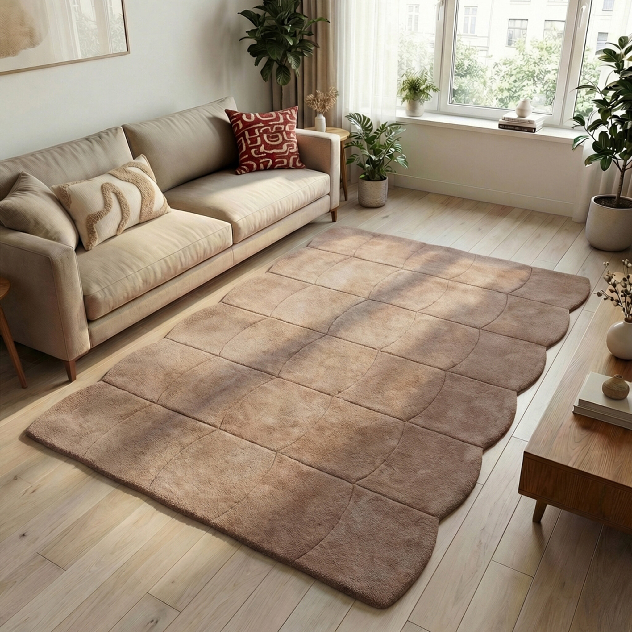 Teppich Organisch - Chester Blocks Braun