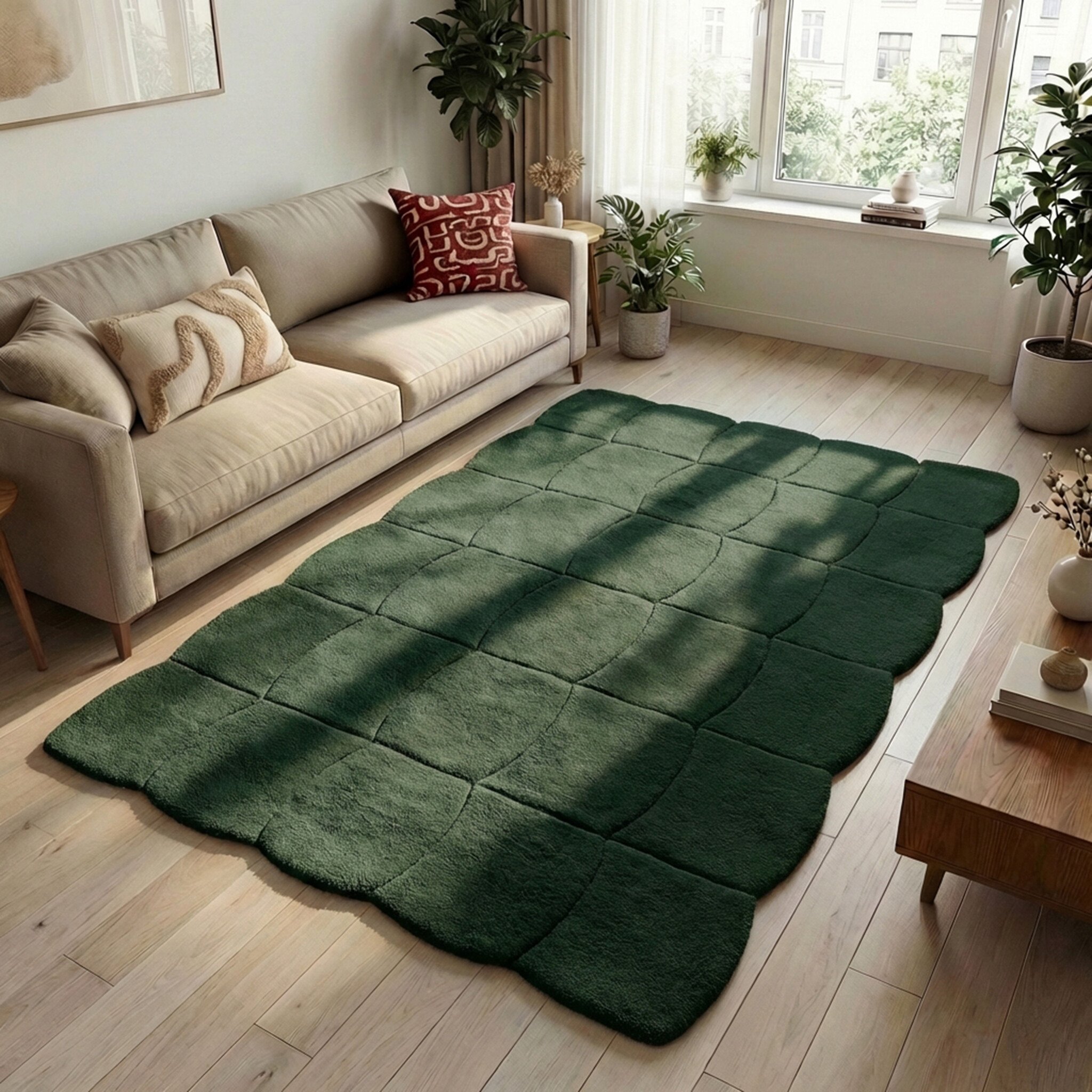 Teppich Organisch - Chester Blocks Grün