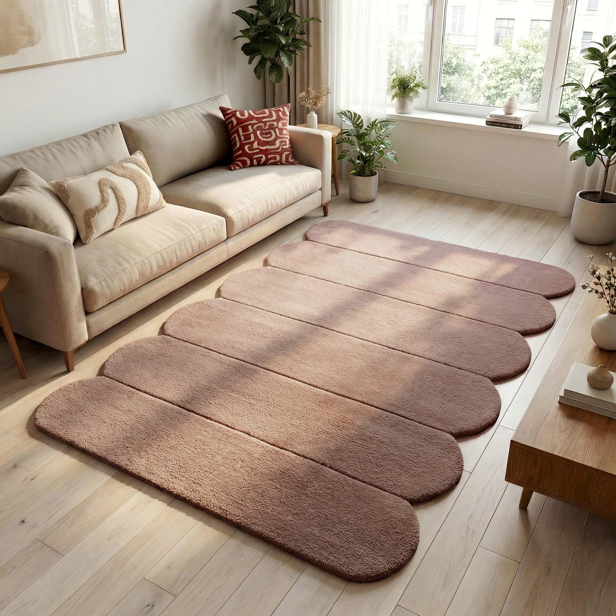 Teppich Organisch - Chester Lines Braun