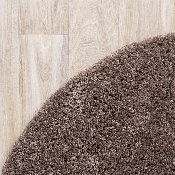 Teppich Hochflor Rund - Lofty Taupe