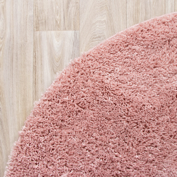 Teppich Hochflor Rund - Lofty Rosa