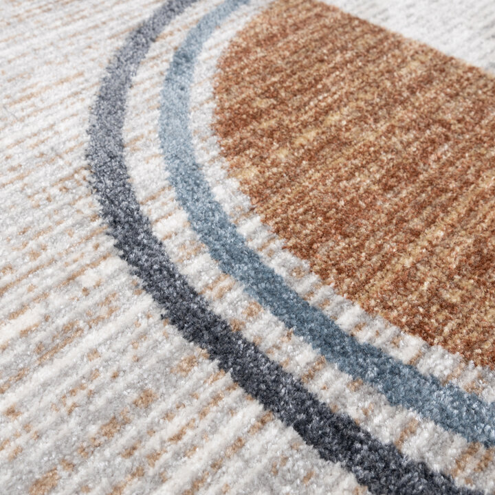 Waschbarer Teppich Rund - Misha Blocks Bunt