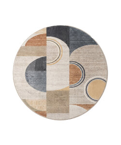 Waschbarer Teppich Rund - Misha Blocks Bunt