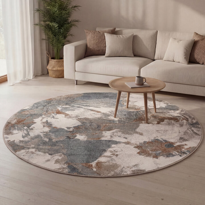 Waschbarer Teppich Rund - Misha Flow Bunt