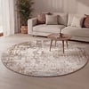 Waschbarer Teppich Rund - Misha Grunge Creme Braun - thumbnail