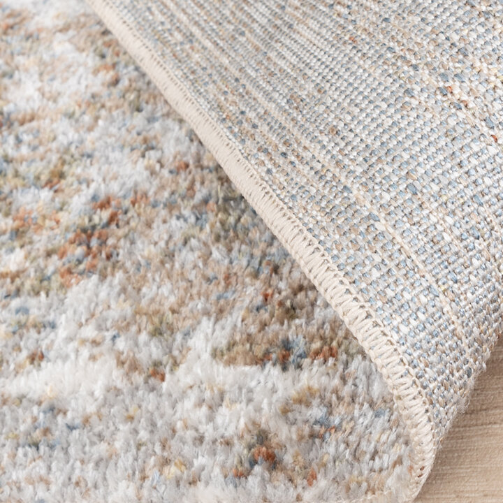 Waschbarer Teppich Rund - Misha Grunge Creme Braun